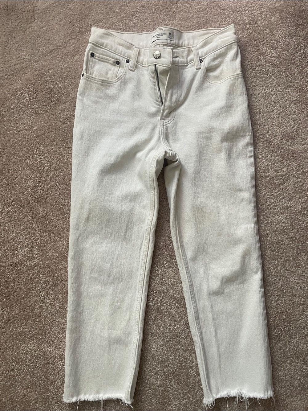 Abercrombie & Fitch Off-White Low Rise Jeans